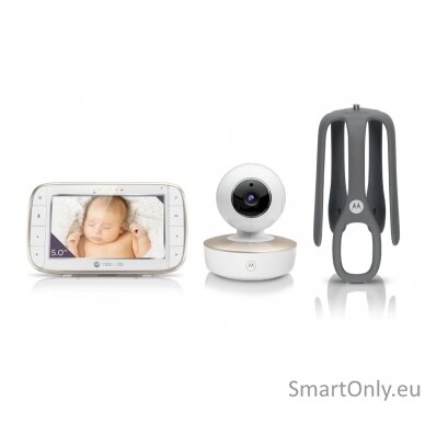 Motorola VM855 CONNECT 5.0” Portable Wi-Fi Video Baby Monitorwith Flexible Crib Mount, White/Gold Motorola Portable Wi-Fi Video Baby Monitor with Flexible Crib Mount VM855 CONNECT 5.0” White/Gold