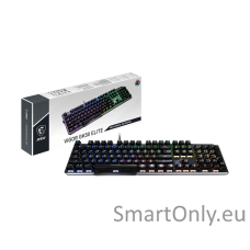 MSI GK50 Elite Gaming keyboard Operating system: Windows 10 / 8.1 / 8 / 7;  1.8 m USB cable RGB LED light US Wired Black/Silver