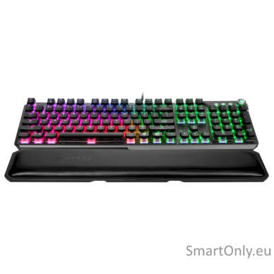 MSI Gaming Keyboard  VIGOR GK71 SONIC BLUE Gaming Keyboard Innovative Smart Dual Touch Volume Scroll RGB LED light US Wired Black Blue Switches Numeric keypad 3