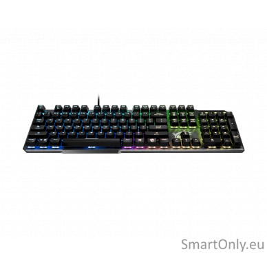 MSI GK50 Elite Gaming keyboard Operating system: Windows 10 / 8.1 / 8 / 7;  1.8 m USB cable RGB LED light US Wired Black/Silver 4