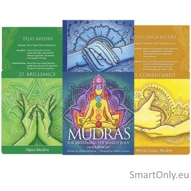 Mudras for Awakening the Energy Body meditacinės kortos ir knyga US Games Systems