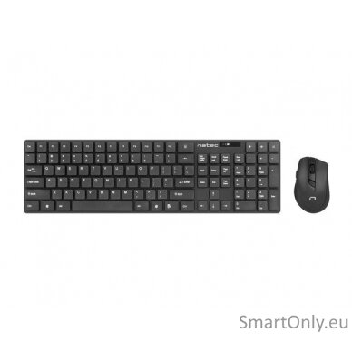 Natec Keyboard and Mouse  Stringray 2in1 Bundle Keyboard and Mouse Set Wireless Batteries included US Wireless connection Black