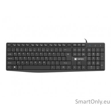 Natec Keyboard Nautilus NKL-1950 Keyboard Wired Multimedia keys; Low profile keyboard US 390 g USB Type-A Black 1