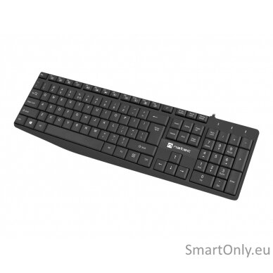 Natec Keyboard Nautilus NKL-1950 Keyboard Wired Multimedia keys; Low profile keyboard US 390 g USB Type-A Black 4