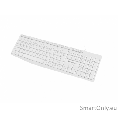 Natec Keyboard Nautilus NKL-1951 Keyboard Wired Multimedia keys; Low profile keyboard US 390 g USB Type-A White