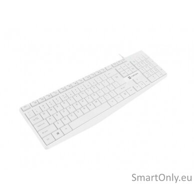 Natec Keyboard Nautilus NKL-1951 Keyboard Wired Multimedia keys; Low profile keyboard US 390 g USB Type-A White 1