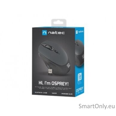 Natec Mouse Osprey NMY-1688 	Wireless Black/Gray Bluetooth, 2.4 GHz 8