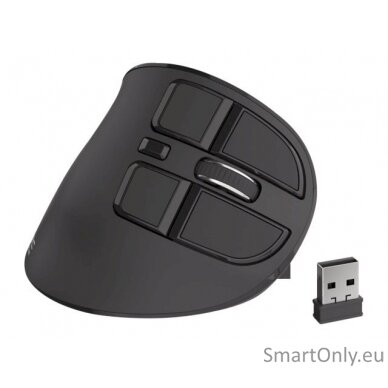 Natec Vertical Mouse Euphonie Wireless Black Bluetooth/USB Nano Receiver 9