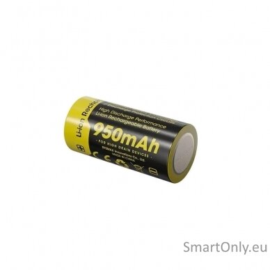 NITECORE 16340 NL169 950mAh baterija 1 vnt 2