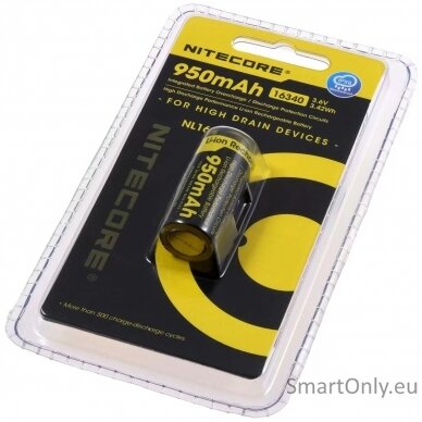 NITECORE 16340 NL169 950mAh baterija 1 vnt