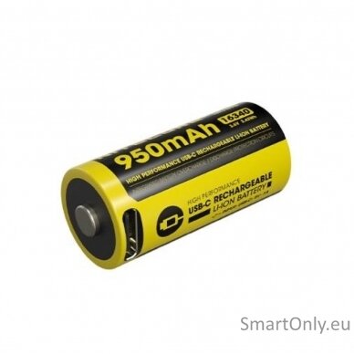 NITECORE 16340 NL169R 950mAh USB-C baterija 6