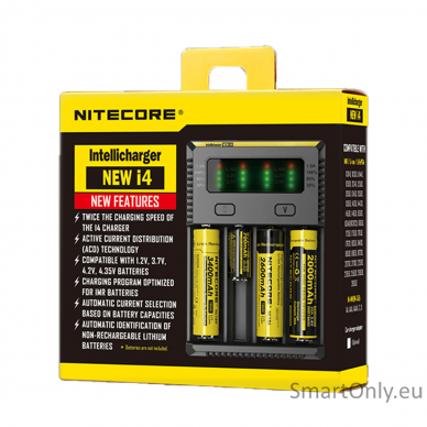 Nitecore Intellicharger New i4 Baterijų įkroviklis