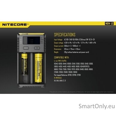 Nitecore New I2 Intellicharger Baterijų įkroviklis  1