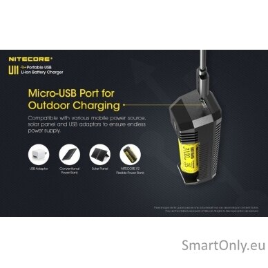 Nitecore UI1 Portable USB Intelligent Universal Baterijų įkroviklis  11