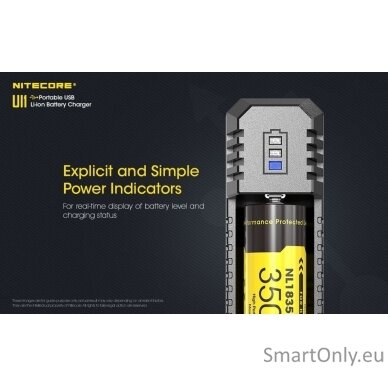 Nitecore UI1 Portable USB Intelligent Universal Baterijų įkroviklis  10