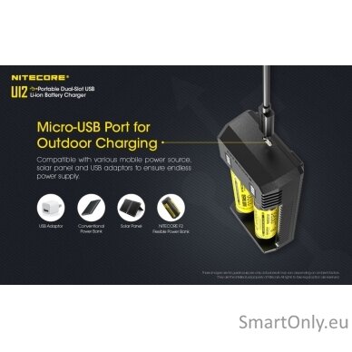 Nitecore UI2 Portable Dual-slot USB Baterijų įkroviklis  10