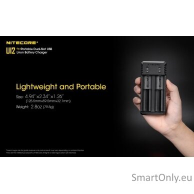 Nitecore UI2 Portable Dual-slot USB Baterijų įkroviklis  3