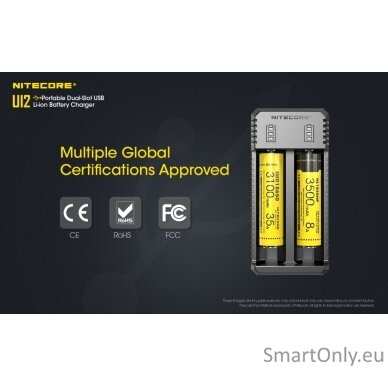 Nitecore UI2 Portable Dual-slot USB Baterijų įkroviklis  6