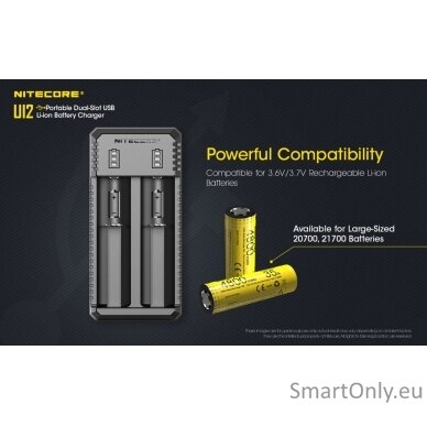 Nitecore UI2 Portable Dual-slot USB Baterijų įkroviklis  8