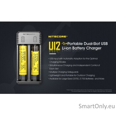 Nitecore UI2 Portable Dual-slot USB Baterijų įkroviklis  9