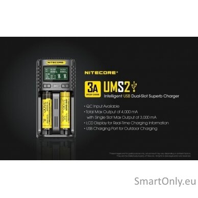 Nitecore UMS2 Intelligent USB Superb Baterijų įkroviklis  12