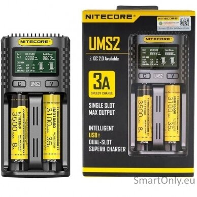 Nitecore UMS2 Intelligent USB Superb Baterijų įkroviklis