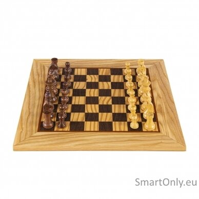 Olive Burl Šachmatų rinkinys su Staunton Chessmen figūrėlėmis Manopoulos 7