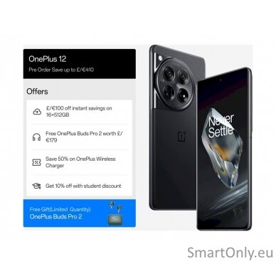 OnePlus 12 (Silky Black) DS 6.82" LTPO AMOLED 1440x3168/3.3GHz&3.2GHz&3.0GHz/256GB/12GB RAM/Android 14/WiFi,BT,4G,5G 1