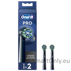 Oral-B | Replaceable toothbrush heads | EB50BRX-2 Cross Action Pro | Heads | For adults | Number of brush heads included 2 | Black