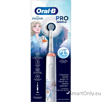 Oral-B | Electric Toothbrush | Frozen Pro Series 3 | Rechargeable | For kids | Number of brush heads included 1 | Number of teeth brushing modes 3 | White 1