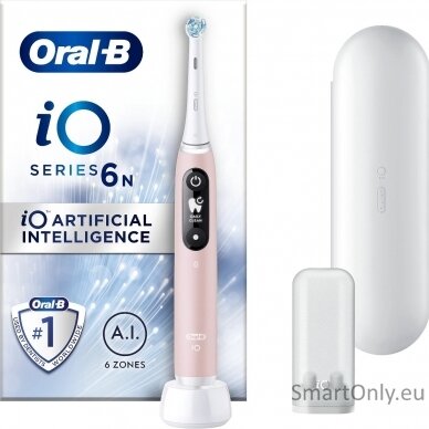 Oral-B Electric Toothbrush | iO Series 6 | Rechargeable | For adults | Number of brush heads included 1 | Number of teeth brushing modes 5 | Pink 2