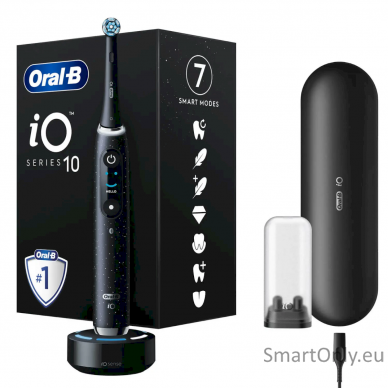 Oral-B Electric Toothbrush iO10 Series Rechargeable, For adults, Number of brush heads included 1, Cosmic Black, Number of teeth brushing modes 7 1