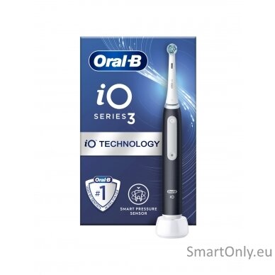 Oral-B Electric Toothbrush iO3 Series Rechargeable, For adults, Number of brush heads included 1, Matt Black, Number of teeth brushing modes 3 2