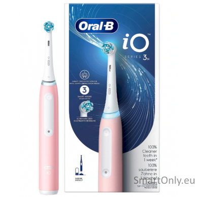 Oral-B Electric Toothbrush | iO3N | Rechargeable | For adults | Number of brush heads included 1 | Number of teeth brushing modes 3 | Pink 1