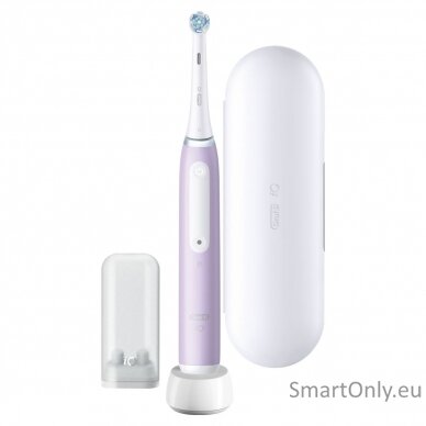 Oral-B Electric Toothbrush iO4 Rechargeable, For adults, Number of brush heads included 1, Lavender, Number of teeth brushing modes 4 3