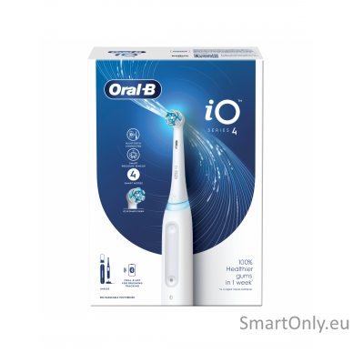 Oral-B Electric Toothbrush iO4 Rechargeable, For adults, Number of brush heads included 1, Quite White, Number of teeth brushing modes 4 2