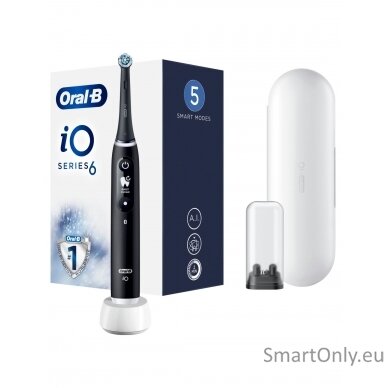 Oral-B Electric Toothbrush iO6 Series Rechargeable, For adults, Number of brush heads included 1, Black Onyx, Number of teeth brushing modes 5 1