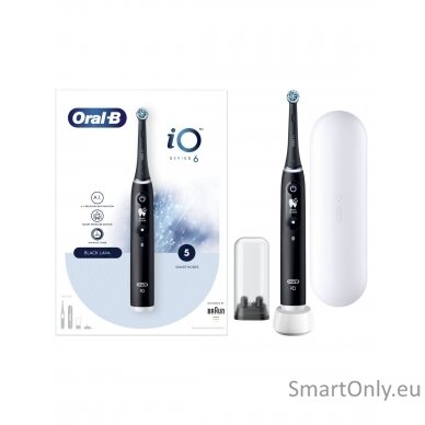 Oral-B Electric Toothbrush iO6 Series Rechargeable, For adults, Number of brush heads included 1, Black Onyx, Number of teeth brushing modes 5 2