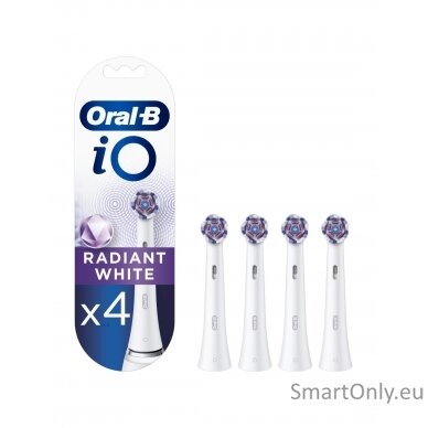 Oral-B | iO Radiant White | Toothbrush replacement | Heads | For adults | Number of brush heads included 4 | Number of teeth brushing modes Does not apply | White