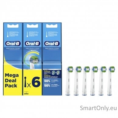 Oral-B Precision Clean Replaceable Toothbrush Heads | Heads | For adults | Number of brush heads included 6 | White