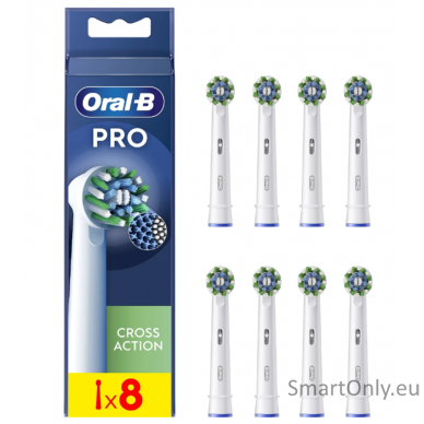 Oral-B | Replaceable toothbrush heads | EB50RX-8 Cross Action Pro | Heads | For adults | Number of brush heads included 8 | White