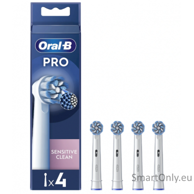 Oral-B | Replaceable toothbrush heads | EB60X-4 Sensitive Clean Pro | Heads | For adults | Number of brush heads included 4 | White