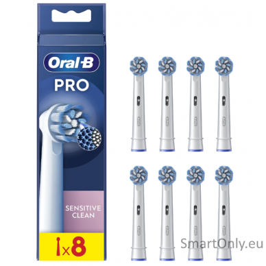 Oral-B | Replaceable toothbrush heads | EB60X-8 Sensitive Clean Pro | Heads | For adults | Number of brush heads included 8 | White