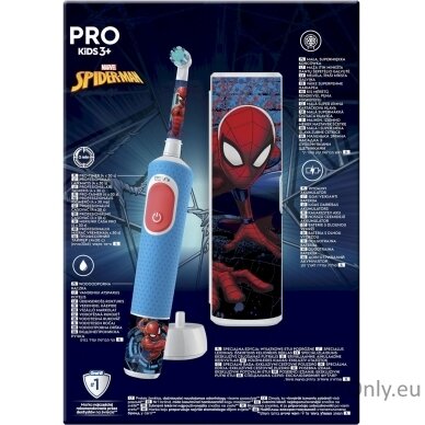 Oral-B Vitality PRO Kids Spiderman Electric Toothbrush with Travel Case, Blue 3