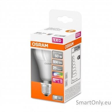 Osram LED Star+ Classic A RGBW FR 60 dimmable 9W/827 E27 bulb with Remote Control 1