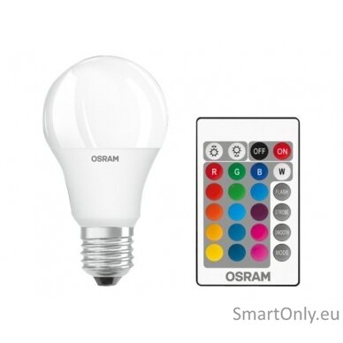 Osram LED Star+ Classic A RGBW FR 60 dimmable 9W/827 E27 bulb with Remote Control 3