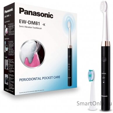 Panasonic Electric Toothbrush EW-DM81-K503 Rechargeable For adults Number of brush heads included 2 Number of teeth brushing modes 2 Sonic technology White/Black