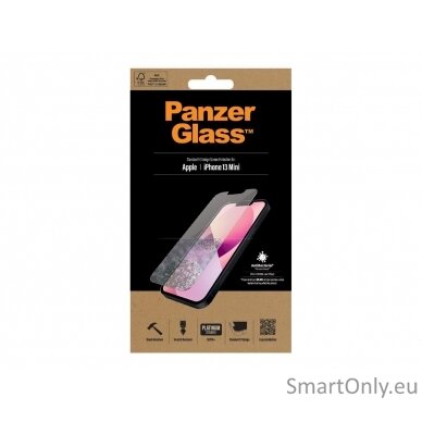 PanzerGlass Clear Screen Protector, Apple, iPhone 13 Mini, Tempered glass 10