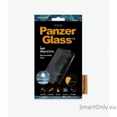 PanzerGlass For iPhone 12/12 Pro, Glass, Black, Clear Screen Protector, 6.1 " 2