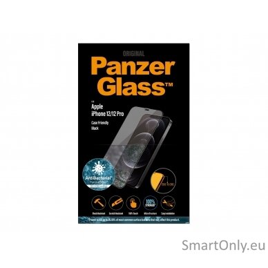 PanzerGlass For iPhone 12/12 Pro, Glass, Black, Clear Screen Protector, 6.1 " 7